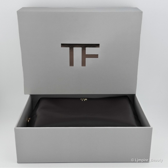 🆕 TOM FORD Limited Edition Gold / Brown Leather Clutch/Bag w/ Sturdy TF Box NIB - Picture 3 of 11